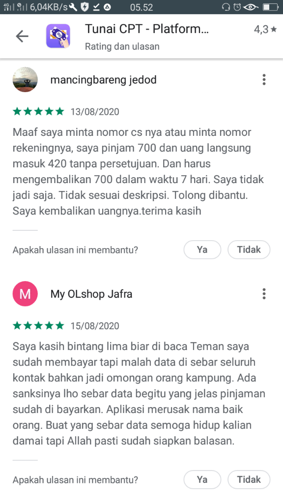 LAPORAN PENIPUAN ONLINE