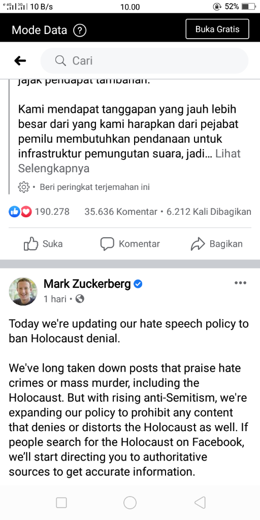 Kolom Komentar CEO Facebook Mendadak Jadi Pelampiasan Para Emak