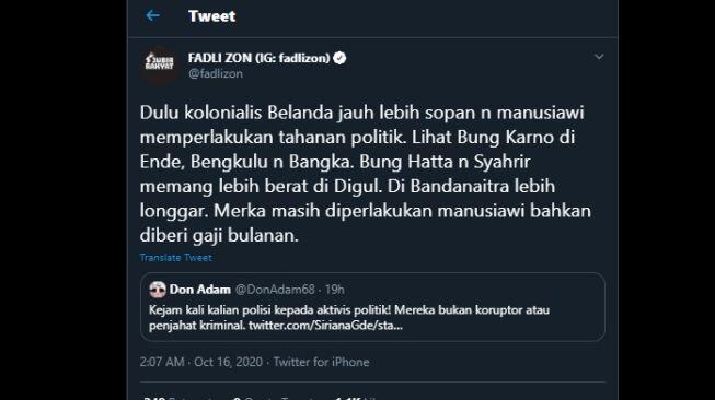 Aktivis KAMI Ditangkap, Diborgol, Fadli Zon: Dulu Belanda Lebih Manusiawi