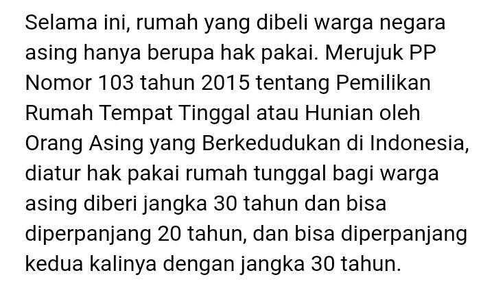 Kepemilikan Properti Asing dalam Omnibus Law Perlu Dipertegas