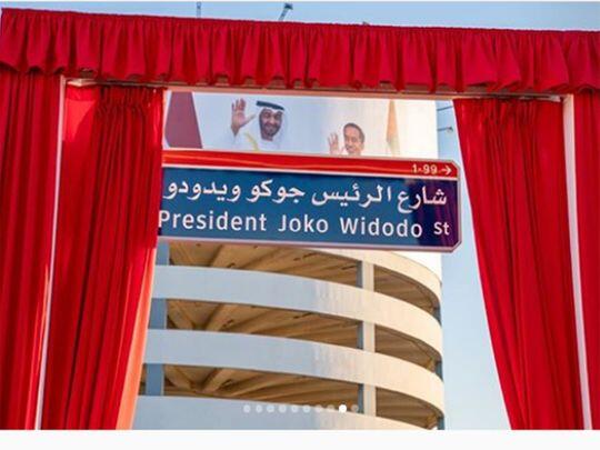 Abu Dhabi mengganti nama jalan dengan nama Joko Widodo