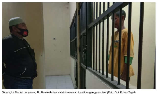 Penyerang Wanita Sedang Salat di Tegal Dipastikan Idap Gangguan Jiwa