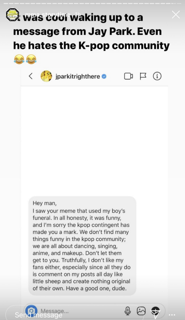 Jay Park Klarifikasi Soal DM yang Bilang Dia Benci Komunitas KPop, Semua Itu Hoax!