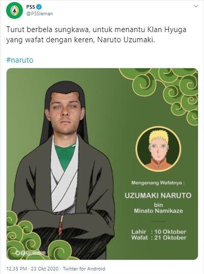 Naruto Dikabarkan Meninggal, PSS Sleman: Turut Berbelasungkawa