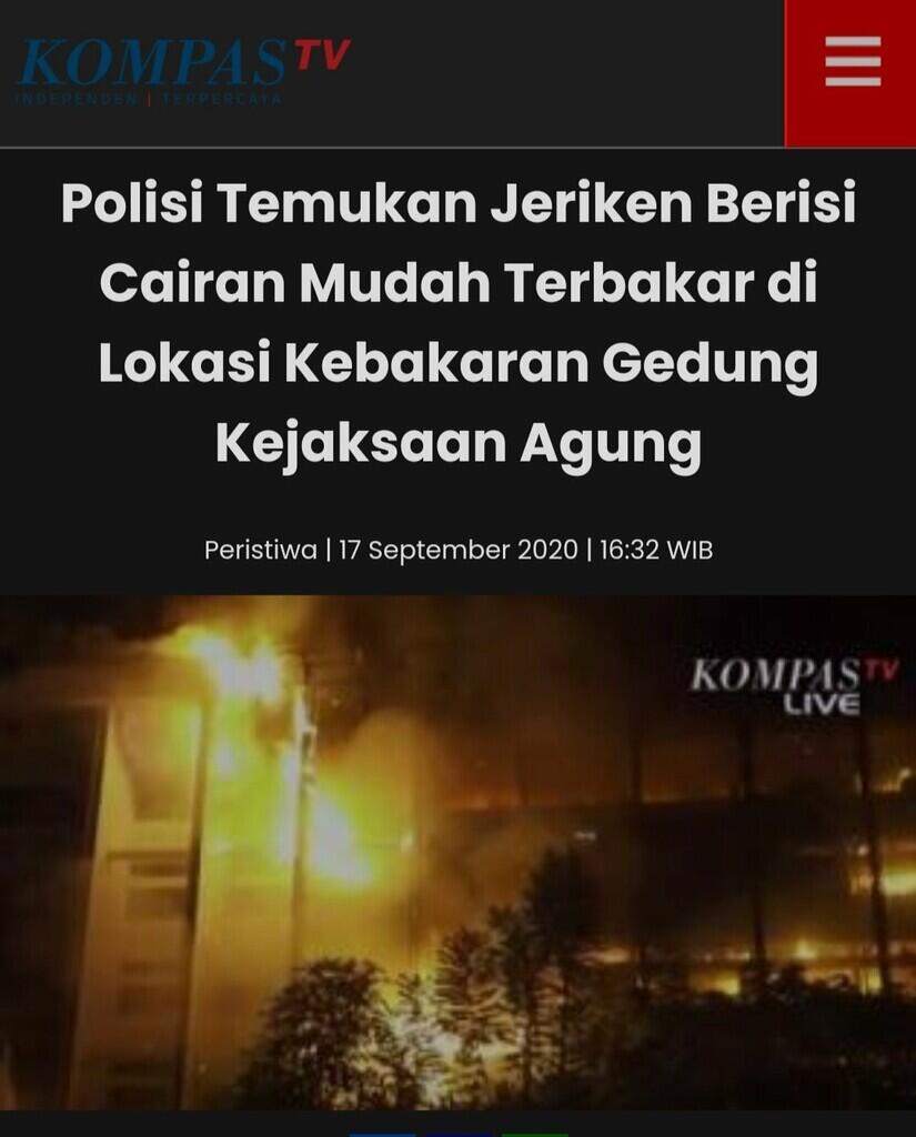 Kejagung Terbakar karena Kelalaian, Polri: Semua Kemungkinan Sudah Ditelusuri