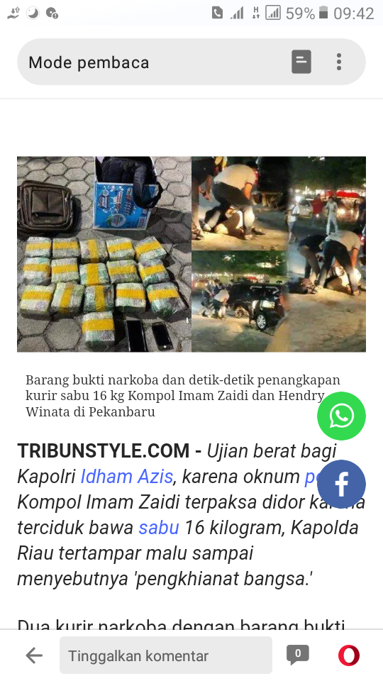 Kompol IZ Didor Terciduk Bawa Sabu 16 Kg, Kapolda Riau: Pengkhianat!

