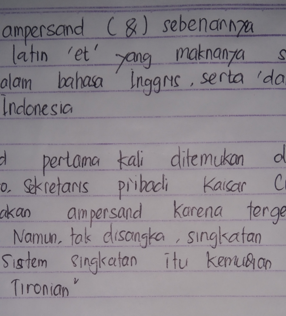 Sejarah Simbol Ampersand dalam Tulisan, Tercipta karena Tergesa-gesa