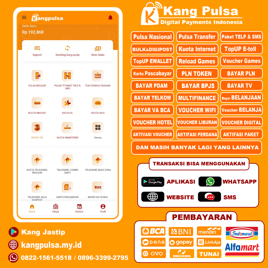 Dicari yang mau isi pulsa kuota internet bayar tagihan dan produk digital lainnya