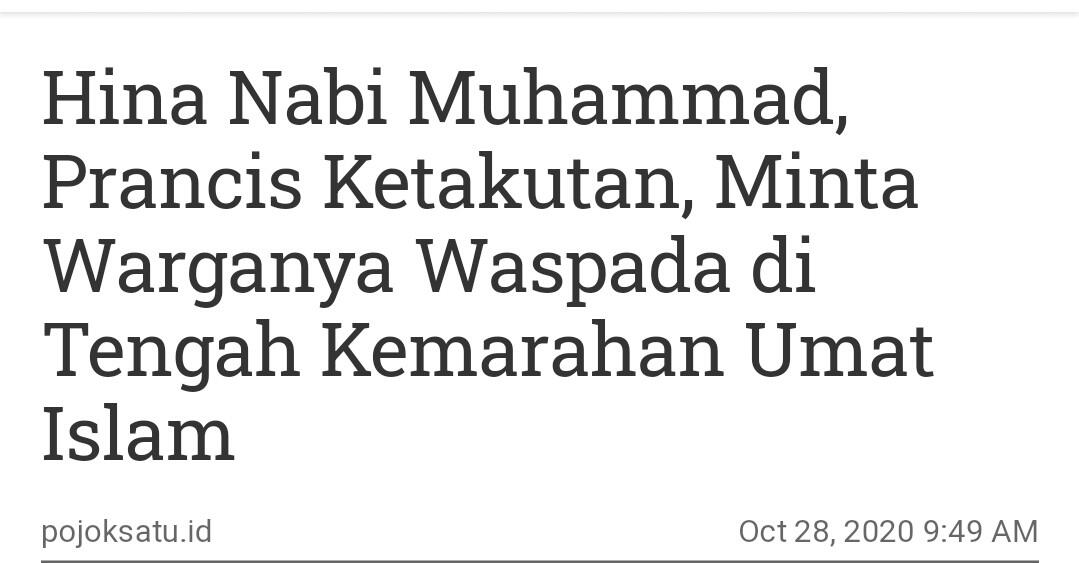 KRITIK UNTUK PRESIDEN PRANCIS