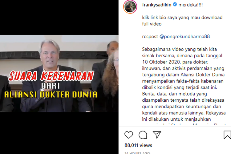 &#91;Hoaks&#93; Klaim Aliansi Dokter Dunia soal Covid-19, Begini Faktanya