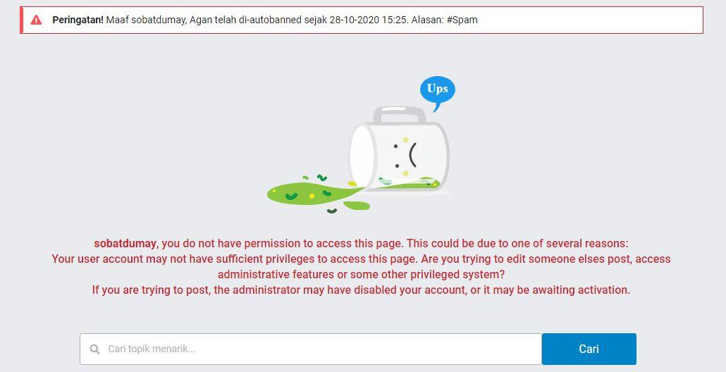kenapa akun saya yang sobatdumay di auto banned dan dianggap spam?