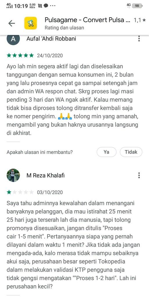 Admin jasa convert pulsa samsudin abas pulsagame.com penipu