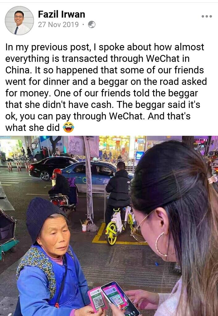 Canggih Banget! Pengemis di China Pakai Id Card BerQR Code Buat Minta Sedekah