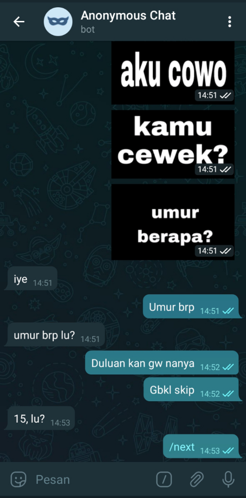 KELUH KESAH BERMAIN ANONYMOUS CHAT BOT