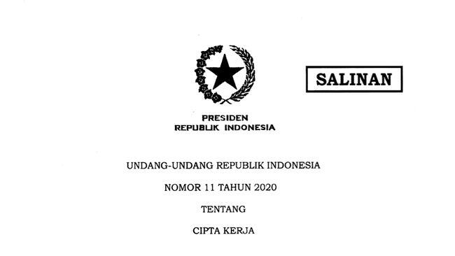 UU Cipta Kerja Resmi Berlaku Terhitung 2 November 2020
