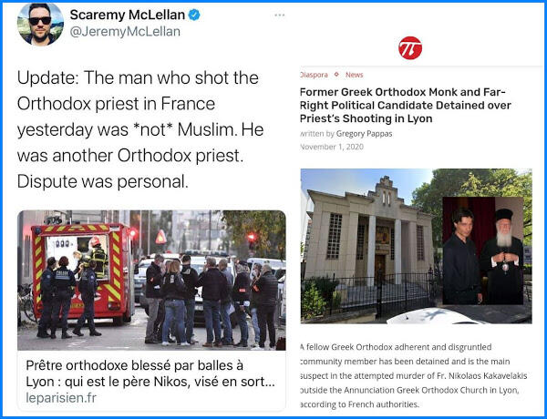 Pelaku Penembakan Pendeta Ortodoks di Lyon Prancis, Ternyata Bukan Muslim