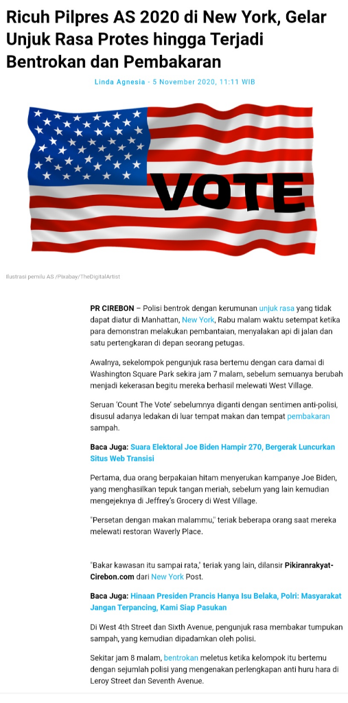 Potensi Kerusuhan Usai Pemilu AS 2020, Daerah Mana yang Berisiko?