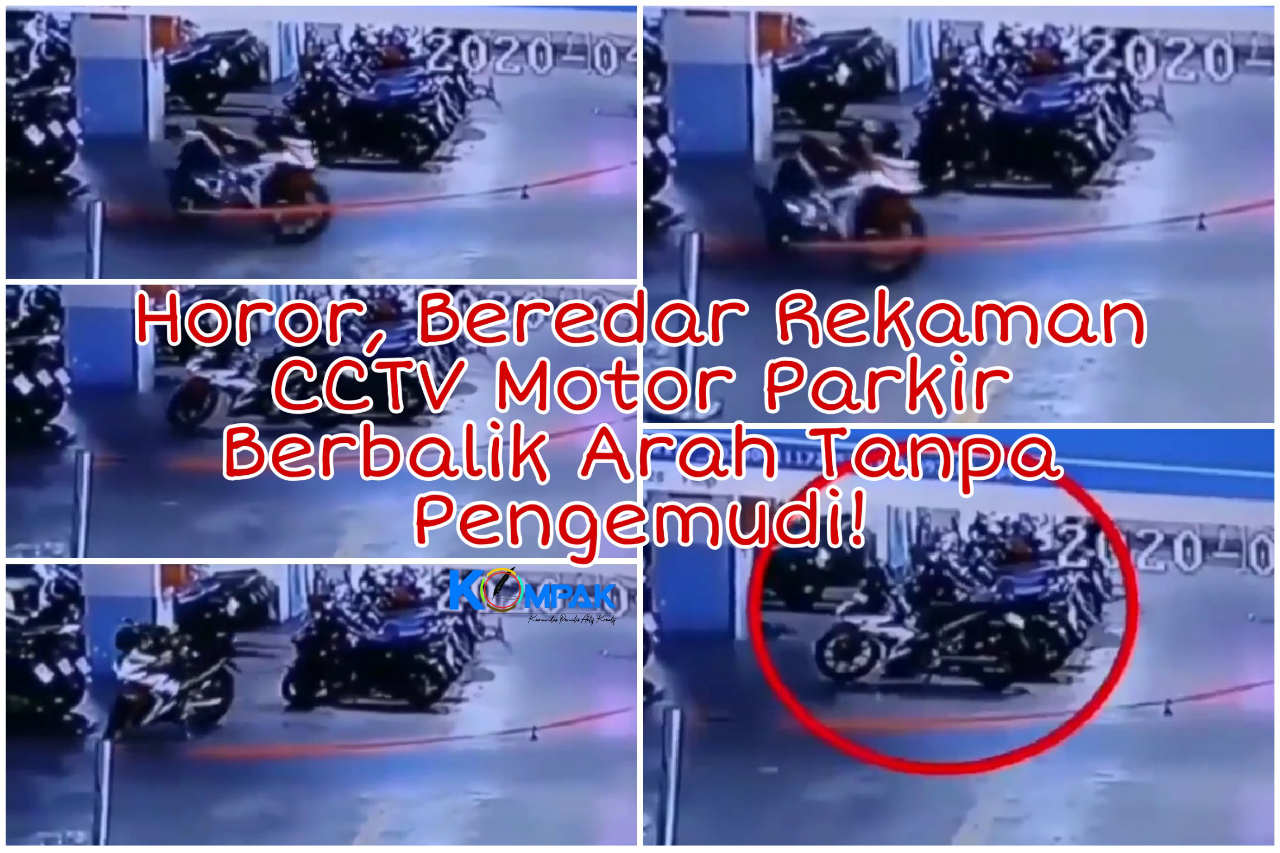 Horor, Beredar Rekaman CCTV Motor Parkir Berbalik Arah Tanpa Pengemudi! Hantu Ya?