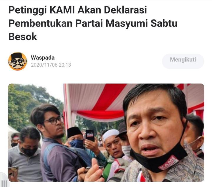 Perjuangan Partai Masyumi Berlanjut,Mampukah Bangkit Kembali?