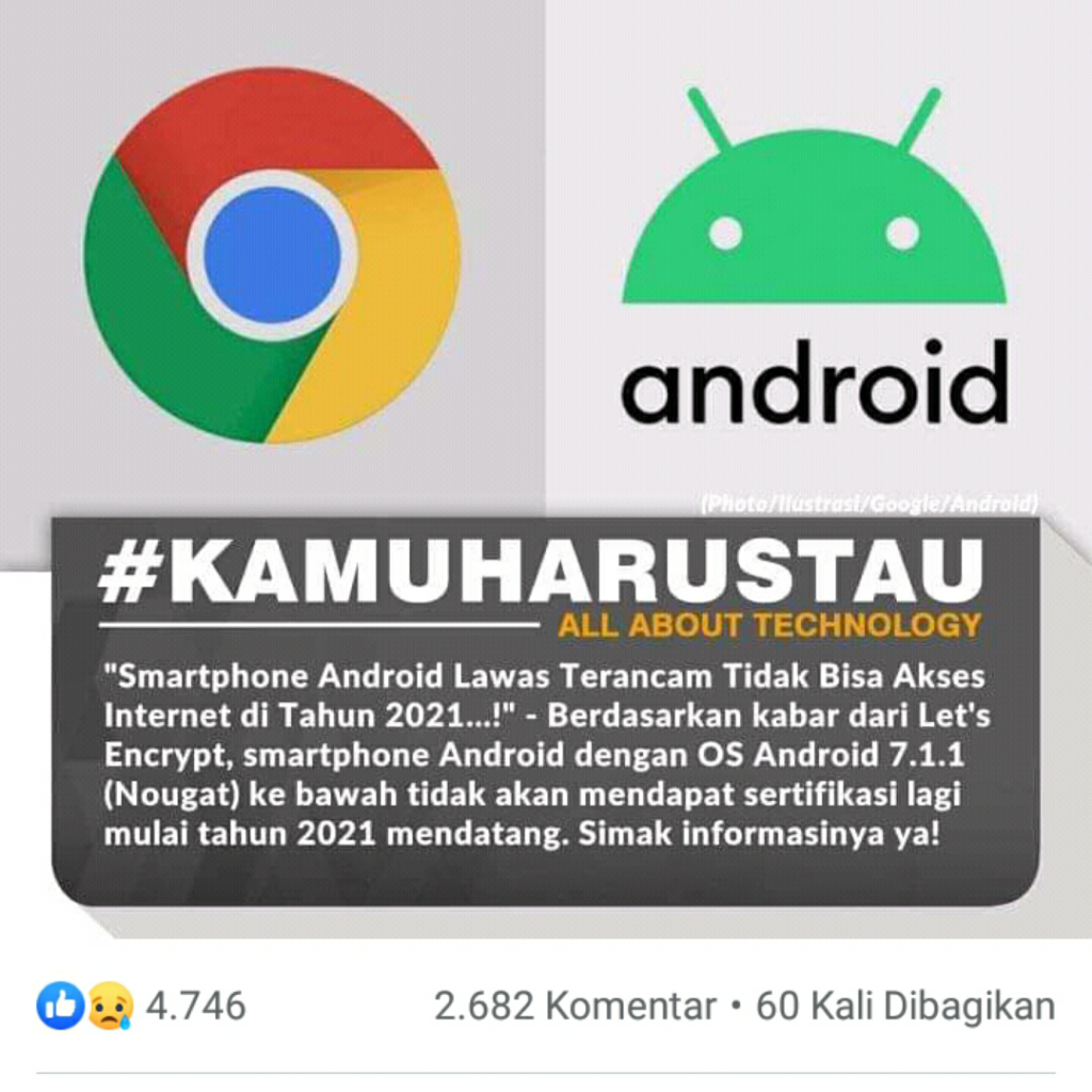 Android Si Robot Hijau yang Gundul. Versi Lawasnya Terancam Tidak Bisa Akses Internet