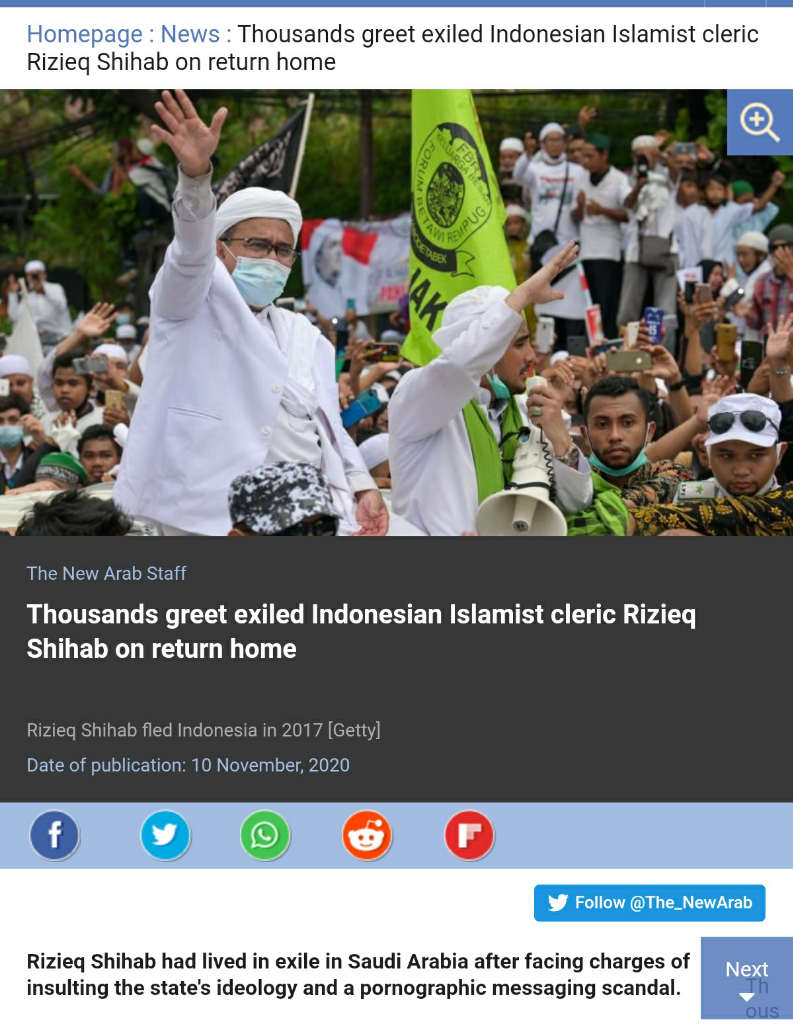 Kata Berbagai Media Asing soal Habib Rizieq Pulang, Judul The Australian ...