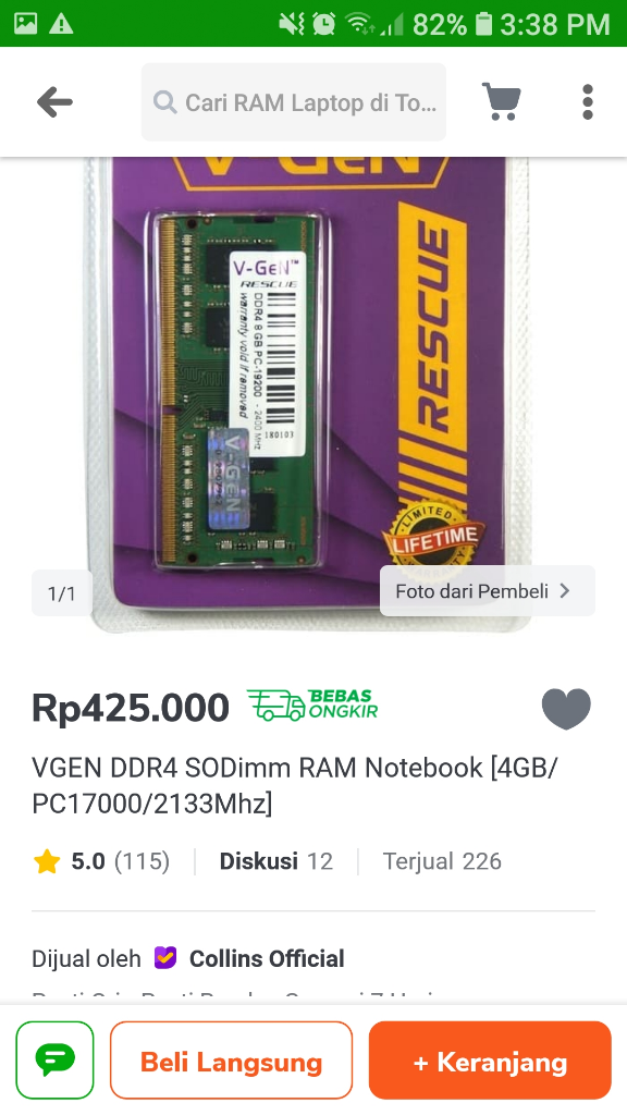 Perbedaam Harga RAM tiap brand yang berbeda jauh