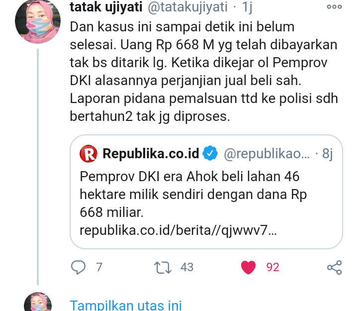 MAKI Gugat Praperadilan Kasus Ahok Beli Tanah di Cengkareng