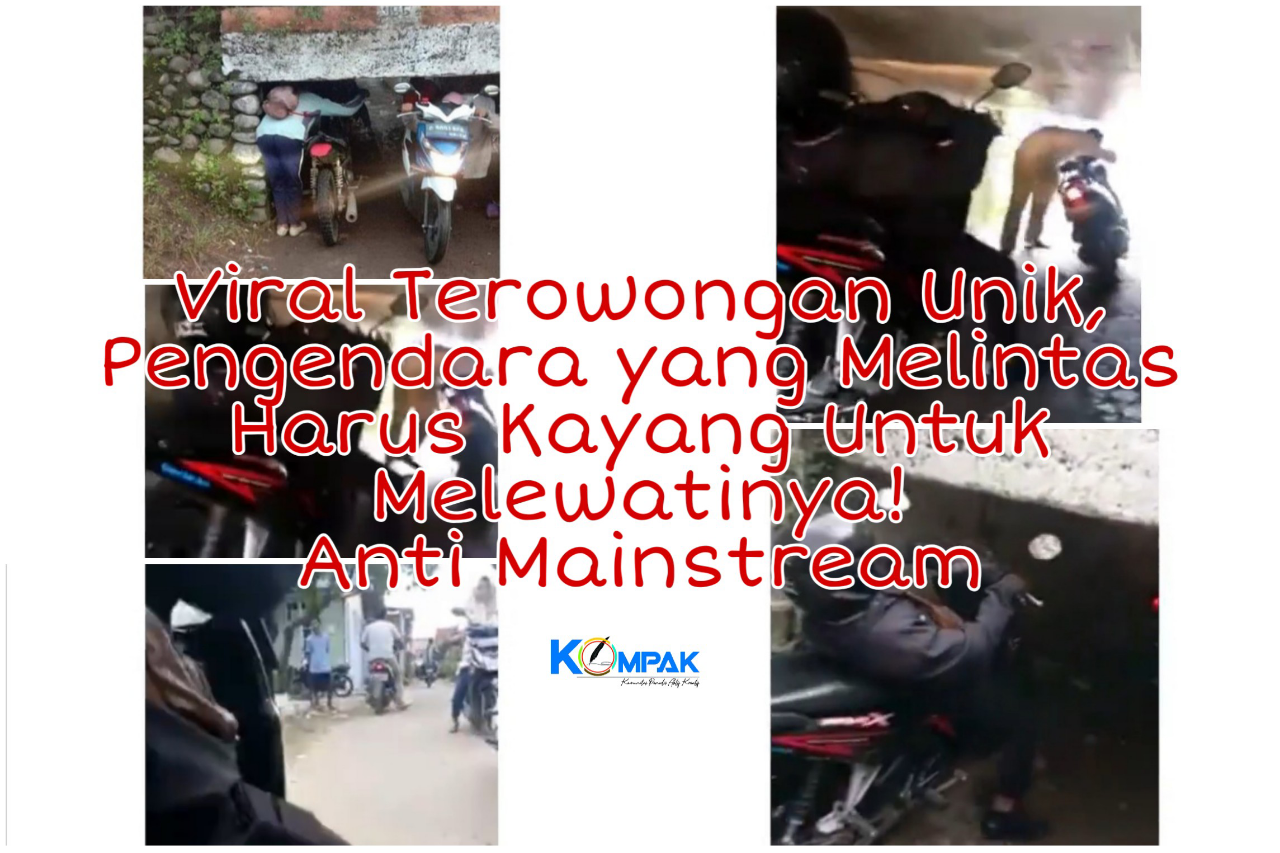 Viral Terowongan Unik Aneh, Pengendara yang Melintas Harus Kayang Untuk Melewatinya!