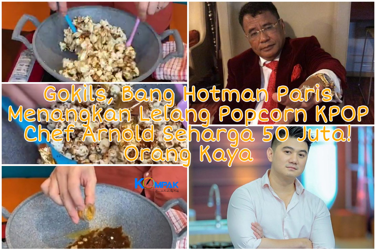 Gokils, Hotman Paris Menangkan Lelang Popcorn KPOP Emas Karya Chef Arnold Harga 50Jt!