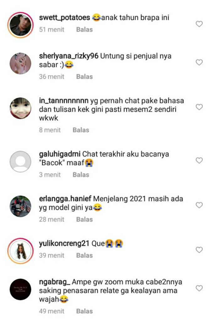 Isi Chat Pembeli ini Super Alay, Netizen: Bibir Gue Serong Kanan Serong Kiri Bacanya!