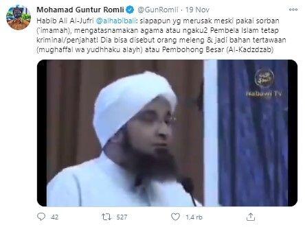 Pendakwah Bersorban Hobi Usik Negara, Habib Ali: Itu Kriminal dan Penipu