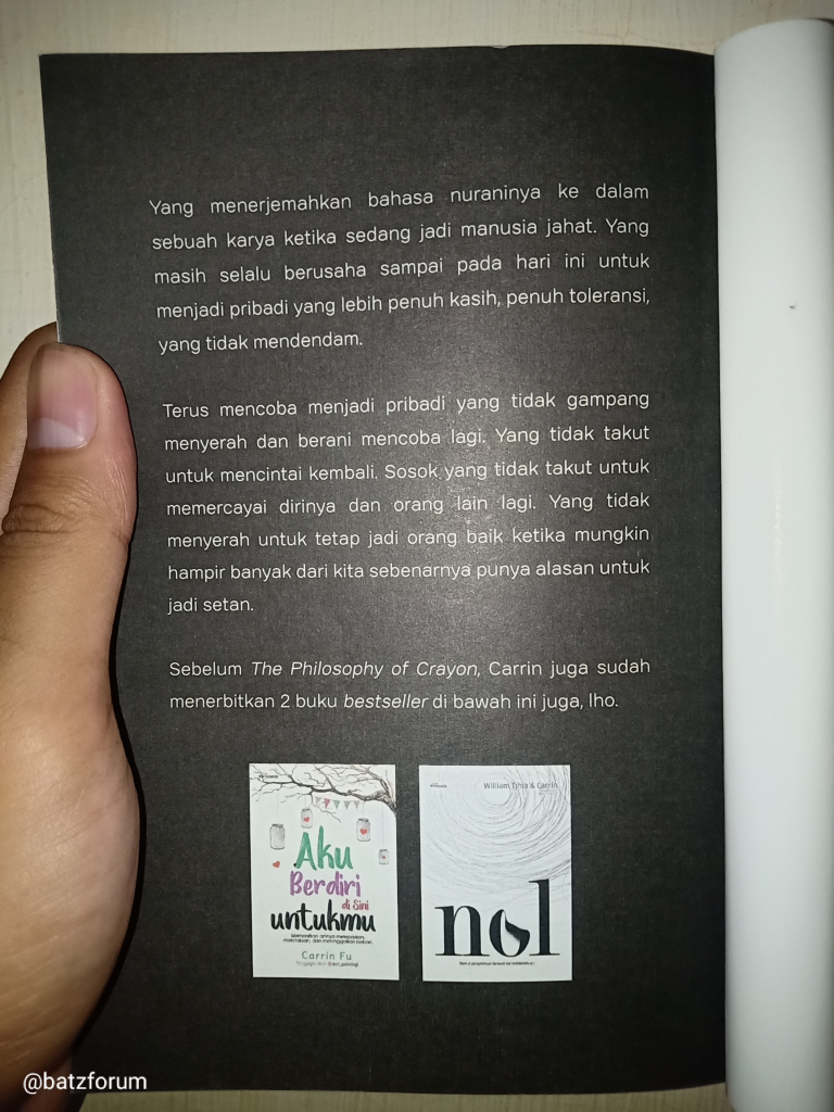 &#91;COC&#93; Review Buku &quot;The Philosophy of Crayon&quot; Karya Carrin Fu!