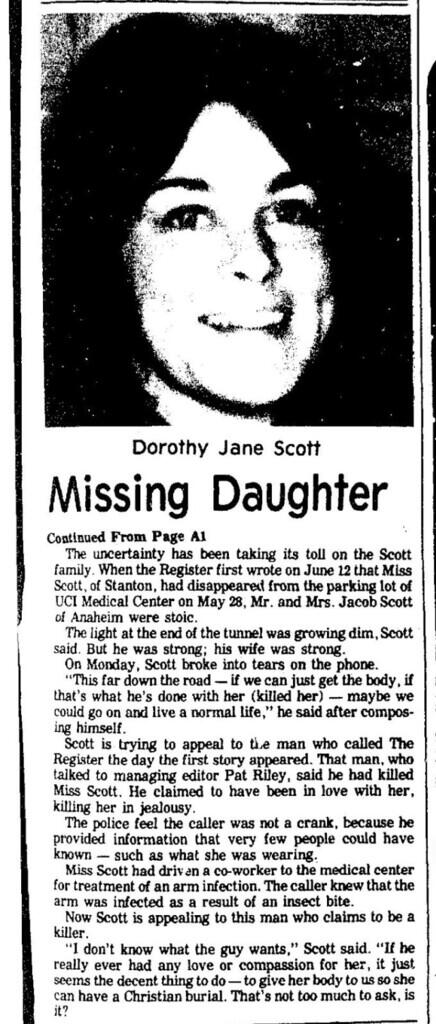 Hilangnya Dorothy Jane Scott Secara Misterius!