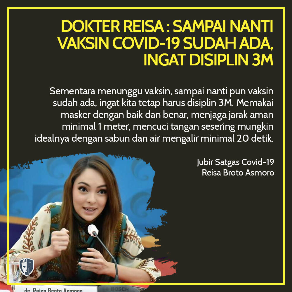 Dokter Reisa : Sampai Nanti Vaksin Covid-19 Sudah Ada, Ingat Disiplin 3M