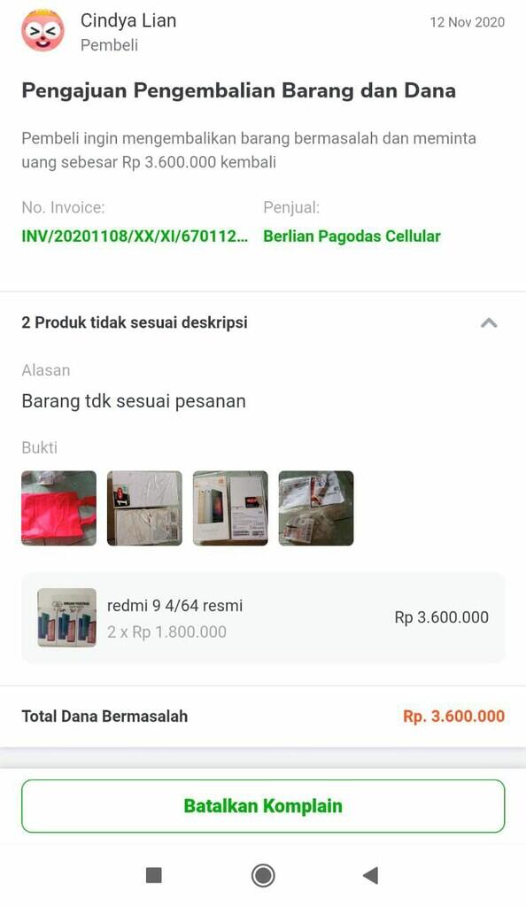 KOMPLAIN SAYA DIGANTUNG SICEPAT & TOKOPEDIA