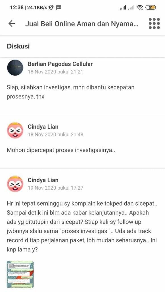 KOMPLAIN SAYA DIGANTUNG SICEPAT & TOKOPEDIA