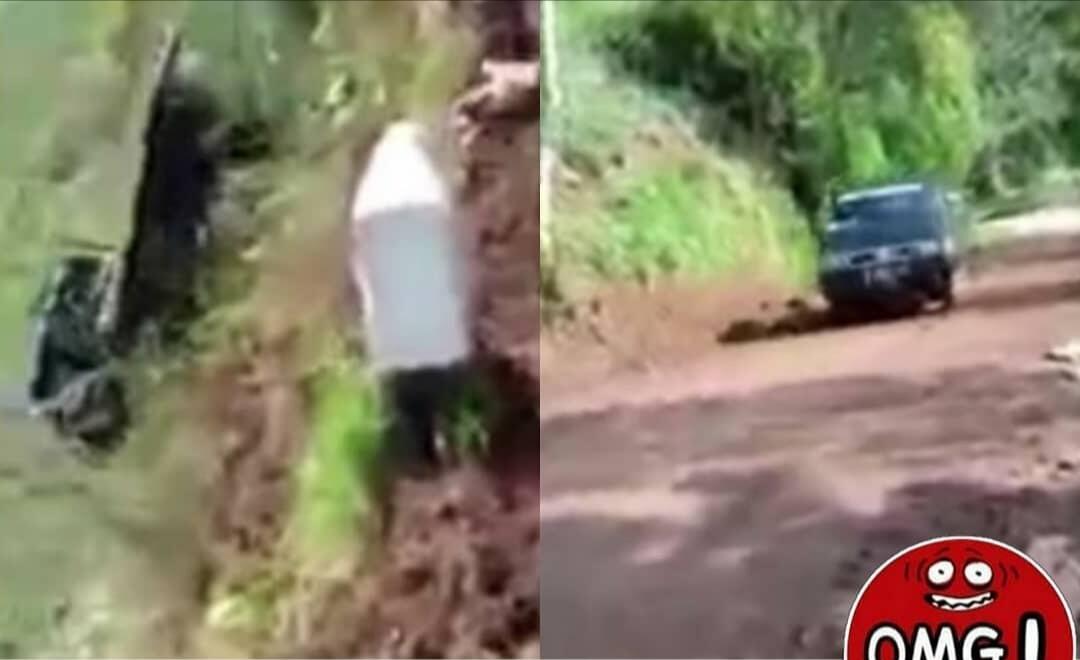 Diduga tak Sabaran, Sopir Pickup Melaju Kencang Hingga Terjun ke Jurang! Ini Vidionya