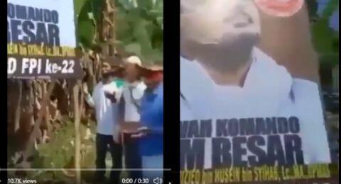 Viral Video Bapak-bapak Berdoa di Depan Baliho Habib Rizieq