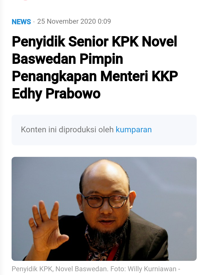 KPK Dikabarkan Tangkap Menteri Kelautan dan Perikanan Edhy Prabowo