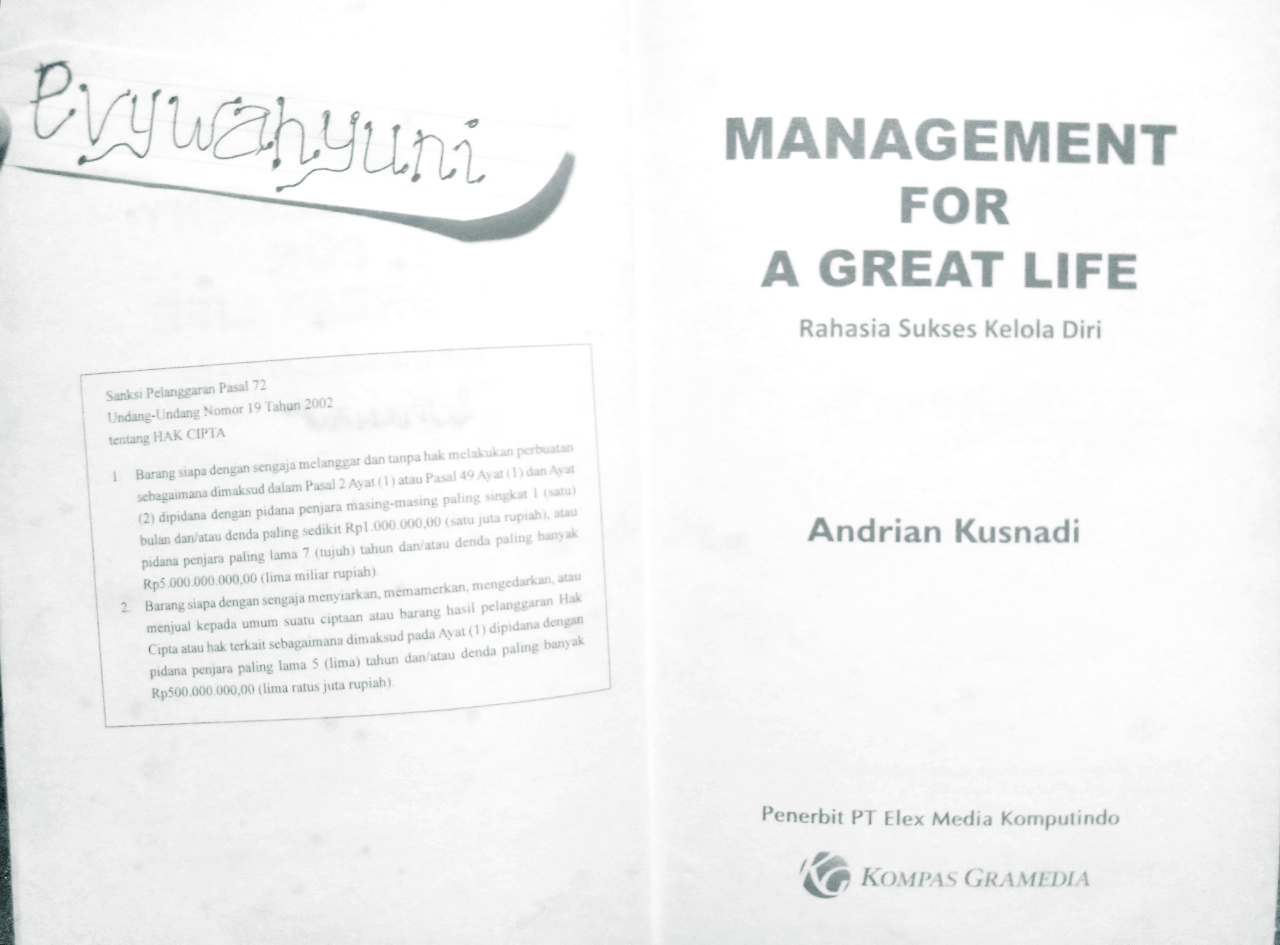 &#91;COC Review Buku&#93; Management For A Great Life, Ciptakan Suksesmu Di Masa Depan!