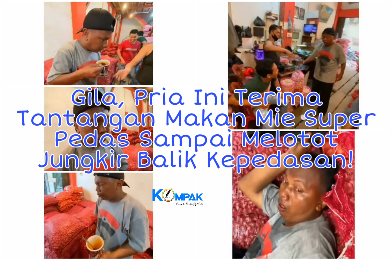 Gila, Pria Ini Terima Tantangan Makan Mie Super Pedas Sampai Melotot Kepedasan!