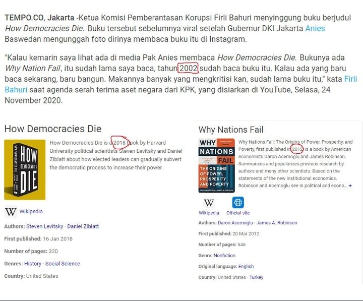 Firli soal Anies Baca Buku: Saya 2002 Baca 'Why Nations Fail'