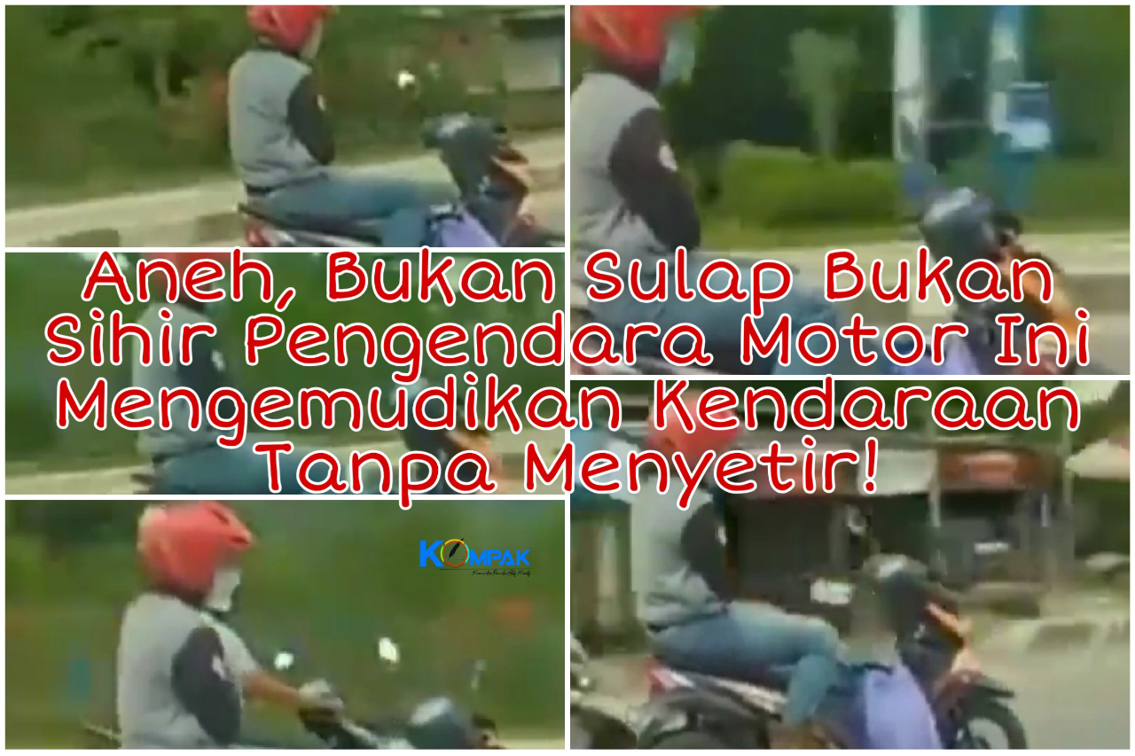 Bukan Sulap Bukan Sihir, Pengendara Motor Ini Mengemudikan Kendaraan Tanpa Menyetir!