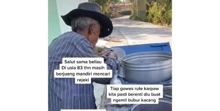 Bikin Haru, Kakek 83Tahun Ini Berjuang Hidup dengan Berjualan Bubur di Usia Senjanya!