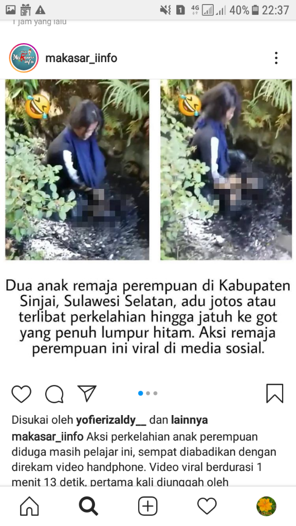 Viral! Dua Remaja Ini Adu Jambak Hingga Jatuh Ke Got!