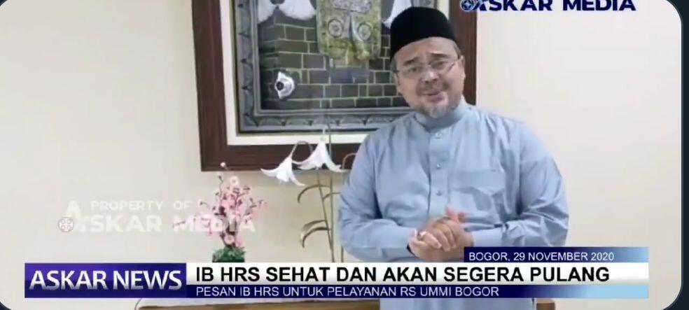 Bantah Positif Covid-19 dan Kabur, Habib Rizieq Buat Video Ucapan Terimakasih