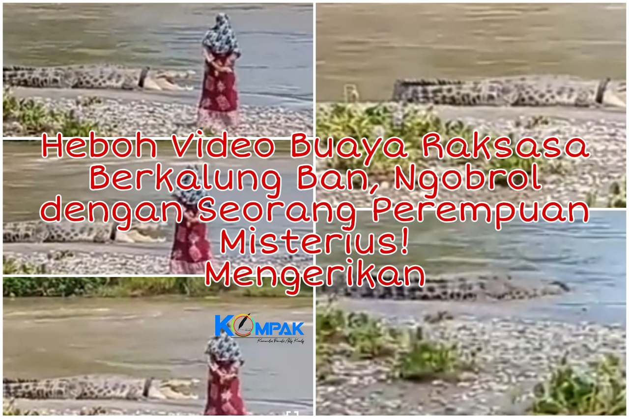 Mengerikan, Heboh Video Buaya Berkalung Ban Ngobrol dengan Sosok Perempuan Misterius!