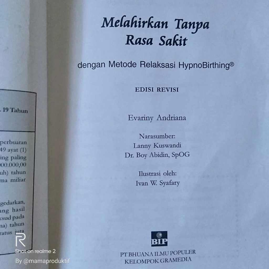 &#91;Coc Review Buku&#93;Melahirkan Tanpa Rasa Sakit Dengan Hypnobirthing Evariny Andriana