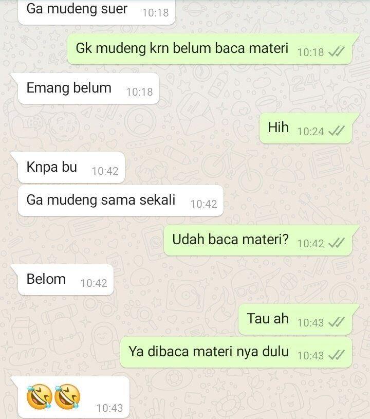 Lucu, Chat Antara Guru dan Murid Ini Bikin Ngakak!