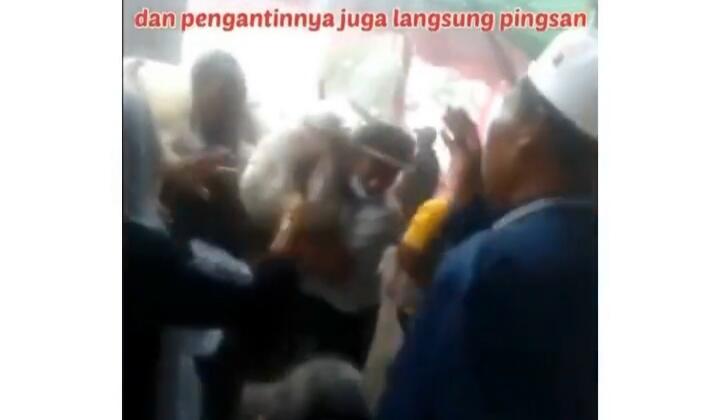 Detik-detik Tenda Hajatan Rubuh Diterpa Hujan Angin, Pengantin Wanita Pingsan! Apes 